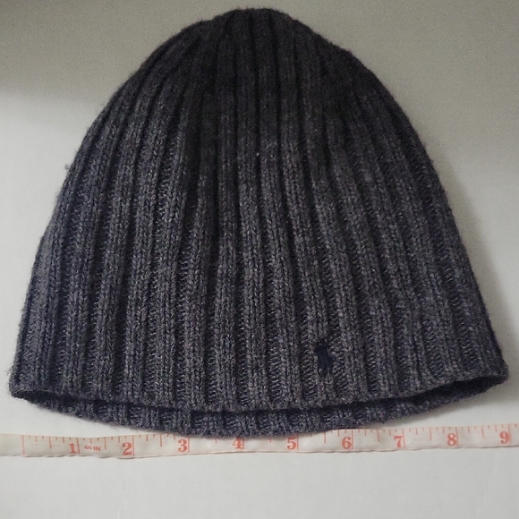 Polo Ralph Lauren Black Knit Beanie Uncuffed OS Dark Gray - Picture 5 of 9
